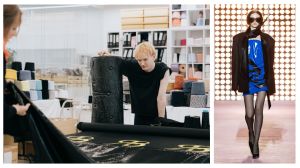 Romain Bichot working in the Lesage ateliers and his Atelier des Matières submission to the Hyères fashion competition.