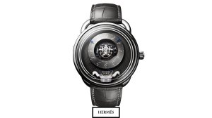 Hermès Arceau Duc Attelé triple-axis tourbillon and minute repeater in polished titanium.