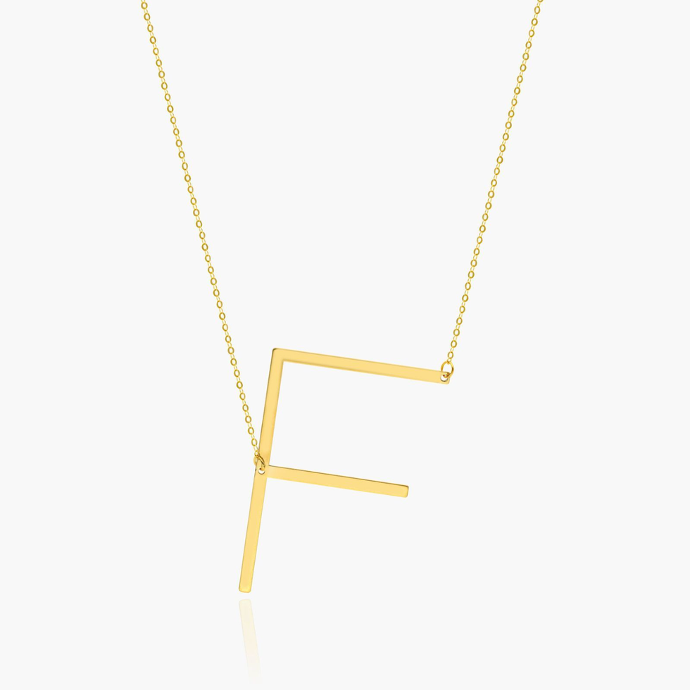 14K Yellow Gold Large Initial Necklace