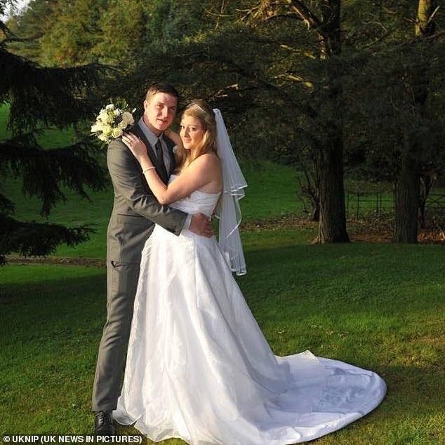 Dyson killed Ms Rushton in an early morning assault at her home in Andover, in June 2019. Rushton and Dyson are pictured on their wedding day