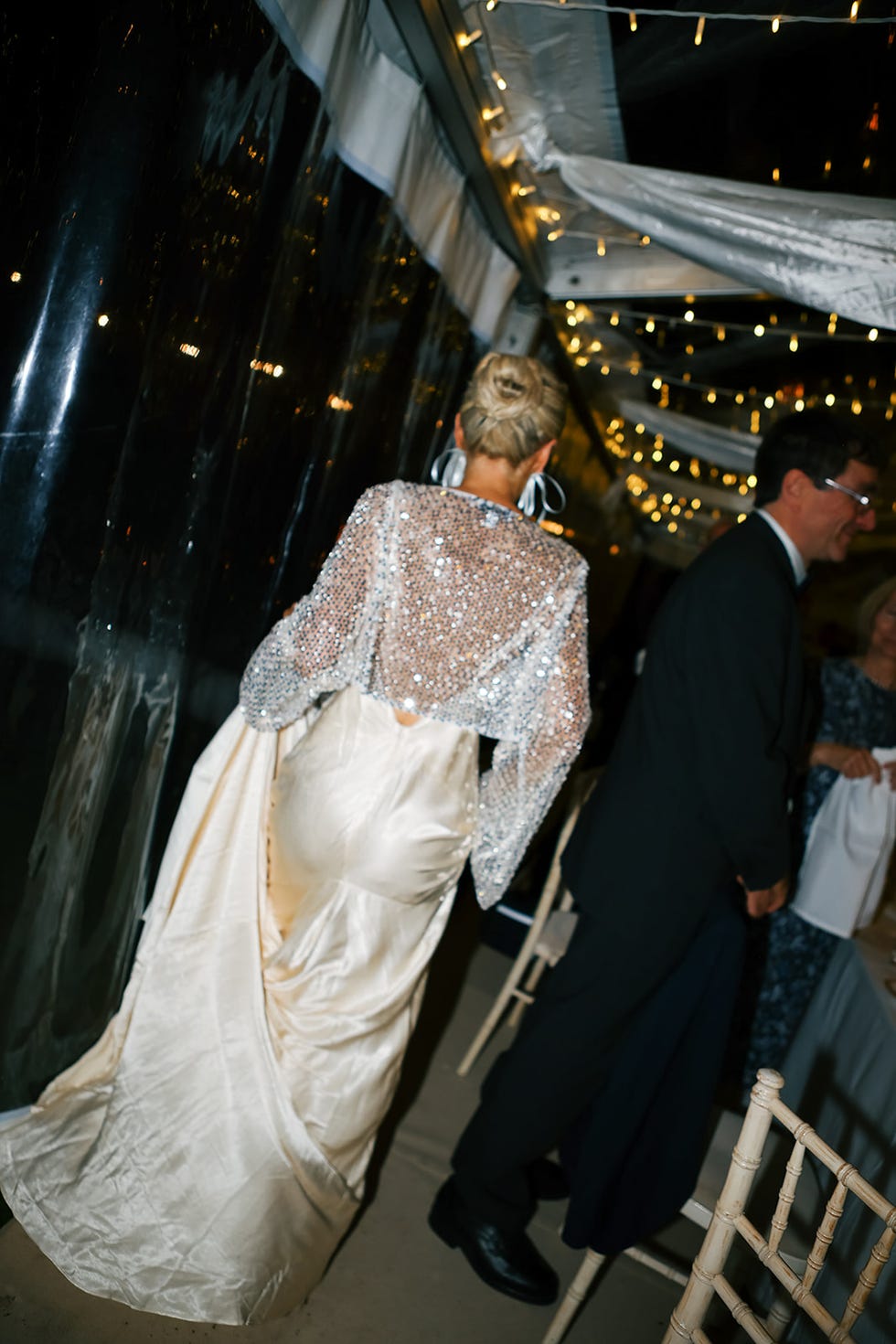 bride amy shaw at her wedding reception